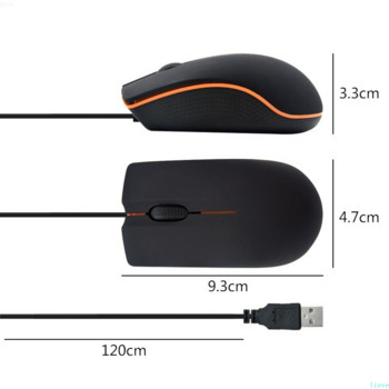 НОВА M20 Кабелна мишка 1200dpi Компютърна офис мишка Матово черна USB мишка за игри за PC преносими компютри Лаптопи Неплъзгаща се жична геймърска мишка