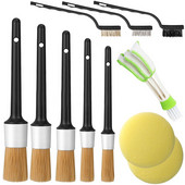 Set de perii pentru detalii auto, 11 buc. Perii pentru instrumente de curățare auto, perie electrică de găurit, seturi de curățare a prafului, murdăriei din piele auto