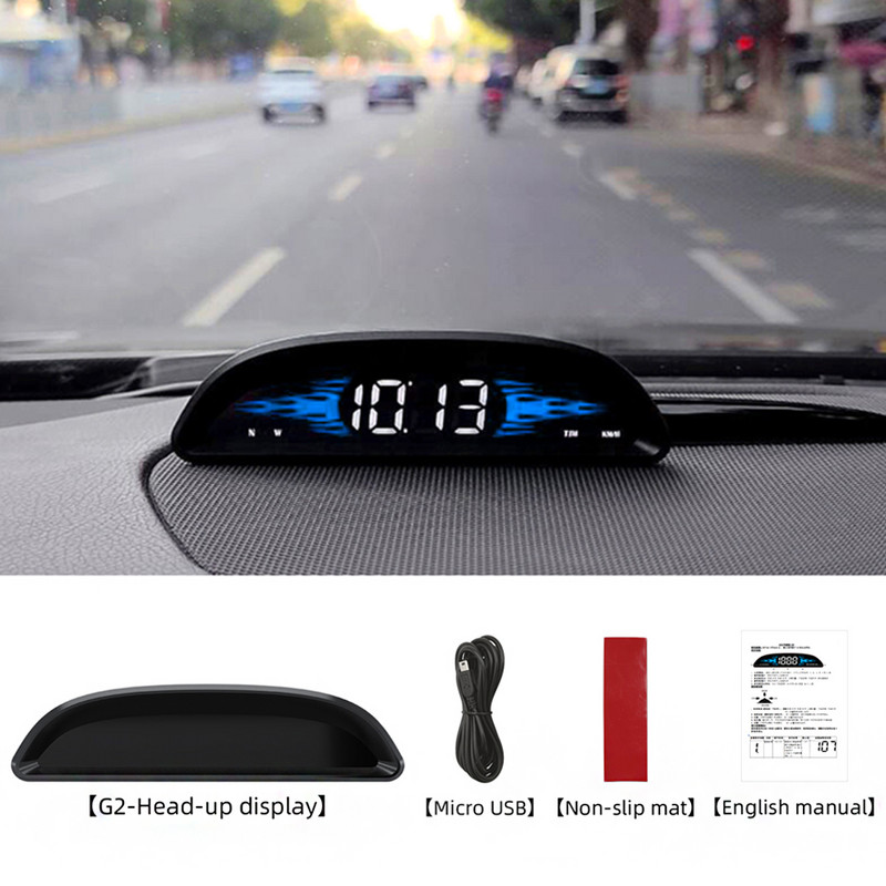 Afișaj HUD pentru mașină Masina în aer liber Off-road GPS Ghid de viteză Direcție Dispozitiv cu capul sus Ora Afișaj HD Busolă Viteză Ceas cu alarmă