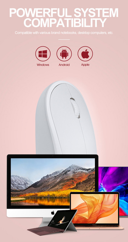 Mouse-ul wireless portabil cu trei butoane, cu economisire de energie inteligentă, automată, este potrivit pentru laptop-uri PC