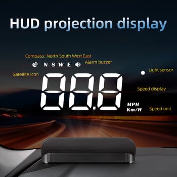 Car HUD M1 GPS Head Up Display Παρμπρίζ Ταχύτητα προβολής με συναγερμό υπέρβασης ταχύτητας Υπενθύμιση κούρασης οδήγησης για όλα τα αυτοκίνητα