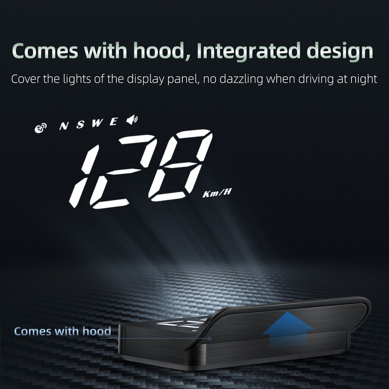 Auto HUD M1 GPS Head Up Display Viteza de proiecție a parbrizului cu alarmă de supraviteză Memento de oboseală de conducere pentru toate mașinile