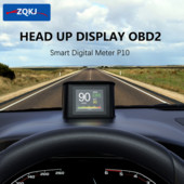 ZQKJ P10 Mașină Head Up Display Sistem OBD Contor digital inteligent Alarma de supraviteză Vitezometru Temperatura Accesorii electronice auto