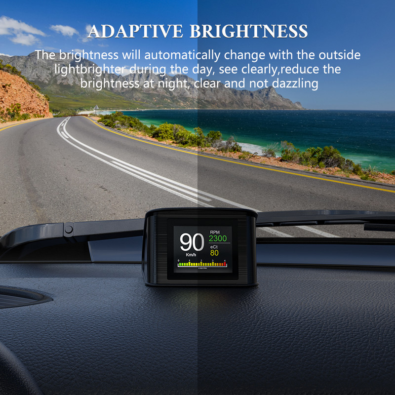 ZQKJ P10 Mașină Head Up Display Sistem OBD Contor digital inteligent Alarma de supraviteză Vitezometru Temperatura Accesorii electronice auto