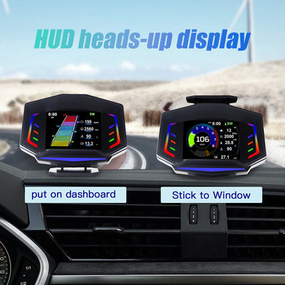 Auto HUD OBD2 GPS Head-Up zaslon Inklinometar Digitalni brzinomjer Kompas Mjerač nagiba Zaslon Alarm za prekoračenje brzine Auto pribor