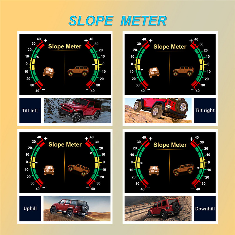 HUD auto OBD2 GPS Head-Up Display Inclinometru Vitezometru digital Busolă Contor pantă Afișaj Alarma de supraviteză Accesorii auto