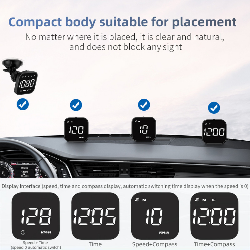ZQKJ G4S HUD Accesorii electronice auto Sistem GPS Head Up Display Vitezometru digital Alarma de viteză Instrumente LED pentru toate mașinile