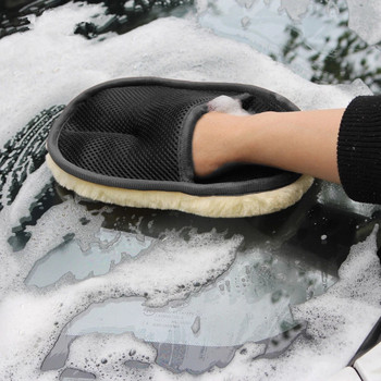 Car Styling 16*23cm Μάλλινα μαλακά γάντια πλυσίματος αυτοκινήτου Βούρτσα καθαρισμού Προϊόντα περιποίησης πλυντηρίου μοτοσικλετών