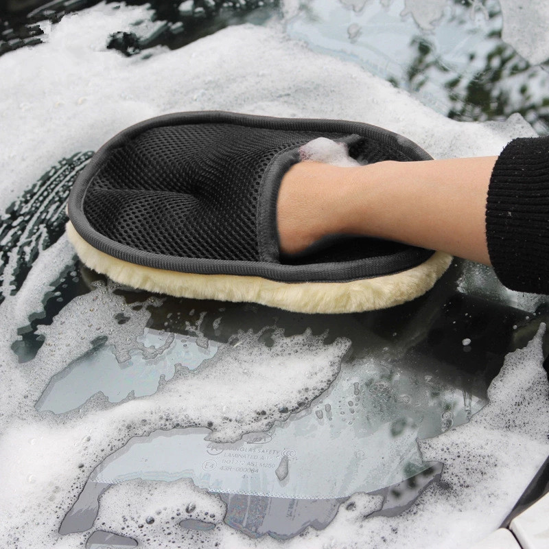 Car Styling 16*23cm Gyapjú Puha Autómosókesztyűk Tisztítókefe Motormosó ápolószerek