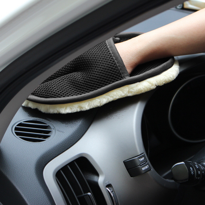 Car Styling 16*23cm Gyapjú Puha Autómosókesztyűk Tisztítókefe Motormosó ápolószerek