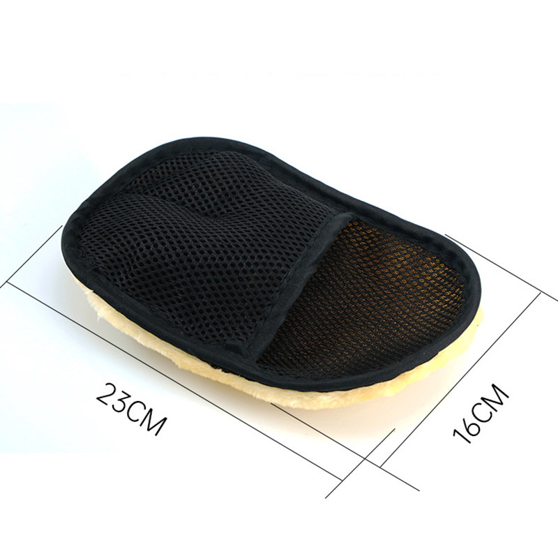 Car Styling 16*23cm Gyapjú Puha Autómosókesztyűk Tisztítókefe Motormosó ápolószerek