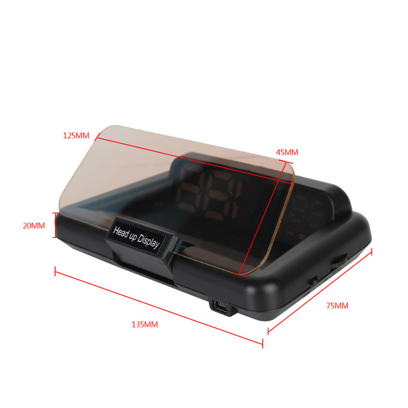 Afișaj cap în sus al mașinii Alarmă de securitate pentru mașină C500 Oglindă HUD Parbriz Proiector OBD2 Vitezometru Temperatura apei RPM Alarma de tensiune