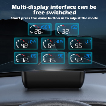 WIIYII M10 OBD2 Auto Car HUD Ενσωματωμένος υπολογιστής Km/H MPH Head Up Dislay Ταχύμετρο Προβολή παρμπρίζ σε τζάμι αυτοκινήτου