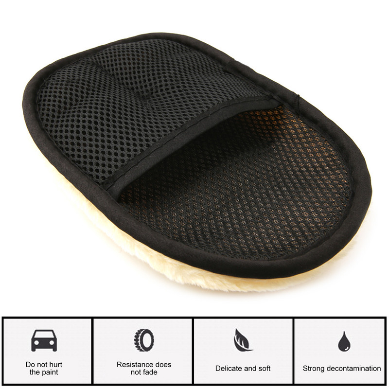 Mănuși din lână pentru curățarea caroseriei de mașină Mănuși moi pentru spălat mașină Perie de lustruit vopsea Mănuși din burete din microfibră Instrumente de îngrijire auto