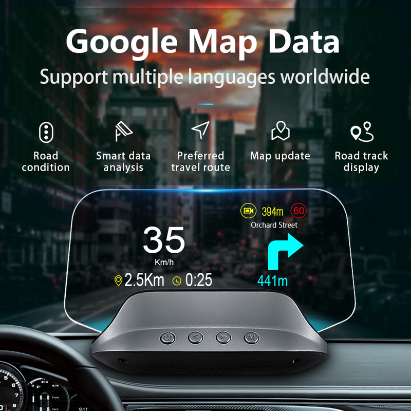 OBDHUD C3 Plus OBD2 HUD Proiector de navigație automată GPS EOBD Vitezometru Head Up Display Accesorii auto Computer de bord
