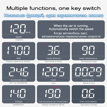 WYOBD M5 HUD Head Up Display OBD2 Ενσωματωμένος υπολογιστής Προβολέας Παρμπρίζ αυτοκινήτου Ψηφιακή οθόνη Ταχύμετρο Αυτοκινήτου Αξεσουάρ