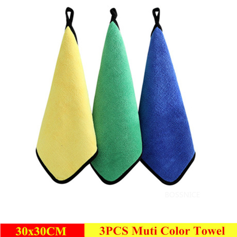 Bossnice 3 buc Prosop din microfibră pentru spălătorie auto, extra moale, pentru curățarea mașinii, pentru uscare, cârpă pentru îngrijirea mașinii, pentru detalii pentru spălarea mașinii, prosop Never Scrat