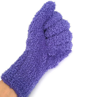 Πλεκτά γάντια απολέπισης Super Soft Microfiber Detailing Car Wash Mitt For Car Care Δερμάτινο πάνελ βινυλίου και υφασμάτινα αξεσουάρ αυτοκινήτου
