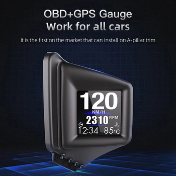 GPS+OBD Διπλό Σύστημα Οθόνης Head-Up Έξυπνο μετρητή Χρονόμετρο οδήγησης Ταχύμετρο οδόμετρο ψηφιακό μετρητή σύστημα συναγερμού HUD A401