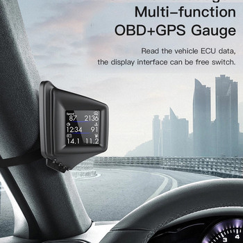 GPS+OBD Διπλό Σύστημα Οθόνης Head-Up Έξυπνο μετρητή Χρονόμετρο οδήγησης Ταχύμετρο οδόμετρο ψηφιακό μετρητή σύστημα συναγερμού HUD A401