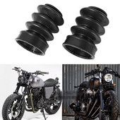 1 pereche de cizme pentru furcă față de 39 mm pentru motociclete pentru Harley Sportster XL 883 1200, protecție pentru furci din cauciuc negru