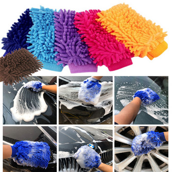 2 σε 1 Ultrafine Fiber Chenille Microfiber Γάντι πλυσίματος αυτοκινήτου Mitt με μαλακό πλέγμα χωρίς γρατσουνιές για γάντι καθαρισμού αυτοκινήτου