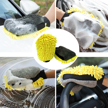 2 σε 1 Ultrafine Fiber Chenille Microfiber Γάντι πλυσίματος αυτοκινήτου Mitt με μαλακό πλέγμα χωρίς γρατσουνιές για γάντι καθαρισμού αυτοκινήτου