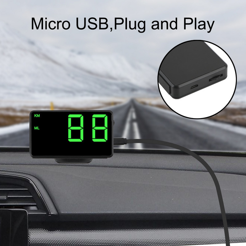 LEEPEE KM/h MPH Fonturi mari Afișaj LED Afișaj altitudine Proiector Odometru GPS Vitezometru mașină Afișare Head Up Display C60s/C80