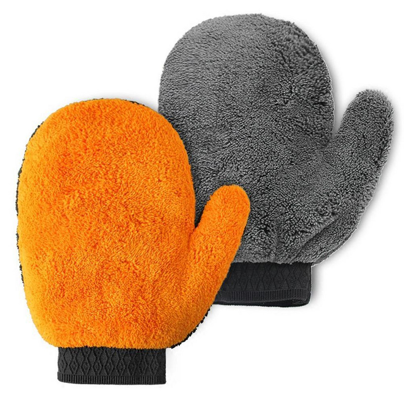 Μαλακό Coral Fleece Γάντια Πλυντηρίου Αυτοκινήτων Καθαρό Παράθυρο Πόρτα Βελούδινη Απορρόφηση Νερού Απαλή Φροντίδα Έπιπλα Γυαλί Πλυντήριο Καθαρισμού Σκόνης