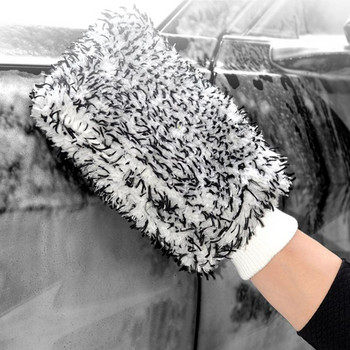 Ръкавици за миене на кола Двустранна ръкавица за миене на кола Шенил Микрофибърна ръкавица без мъх и микрофибърни кърпи Ръкавици за миене на кола