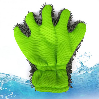 1 τμχ Γάντια καθαρισμού με πέντε δάχτυλα Βούρτσα καθαρισμού με πλέγμα σάντουιτς με λεπτομέρεια Γάντια πλυσίματος Χοντρό βελούδο Γάντια πλυσίματος αυτοκινήτου