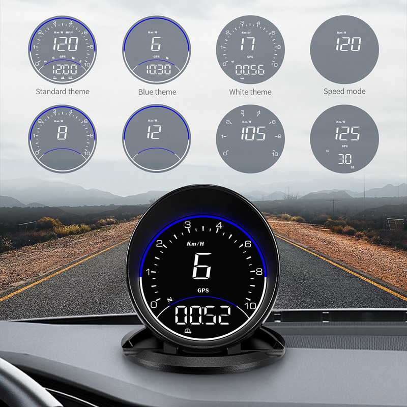G6 GPS HUD Afișaj pentru mașină Head Up Display Vitezometru universal Proiector parbriz alimentat prin USB Alarma de supraviteză Memento de conducere oboseală