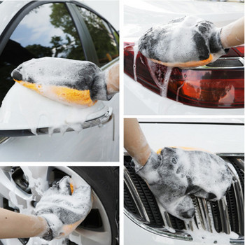 Оформление на автомобила Коралов флис Ръкавици за почистване на кола Красота Ръкавици за автоматично пране Кърпи Плат Домашни средства за почистване на автомобили Аксесоари