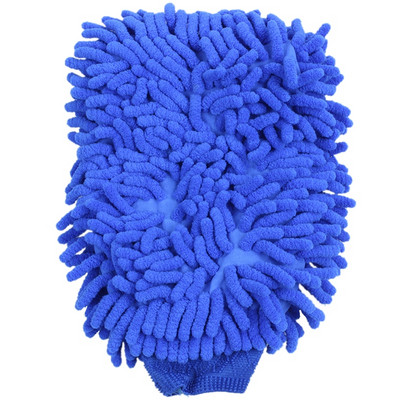 2x премиум микрофибърна шенилна супер абсорбираща ръкавица за пране и восък, ръкавици за автомивка (сини)