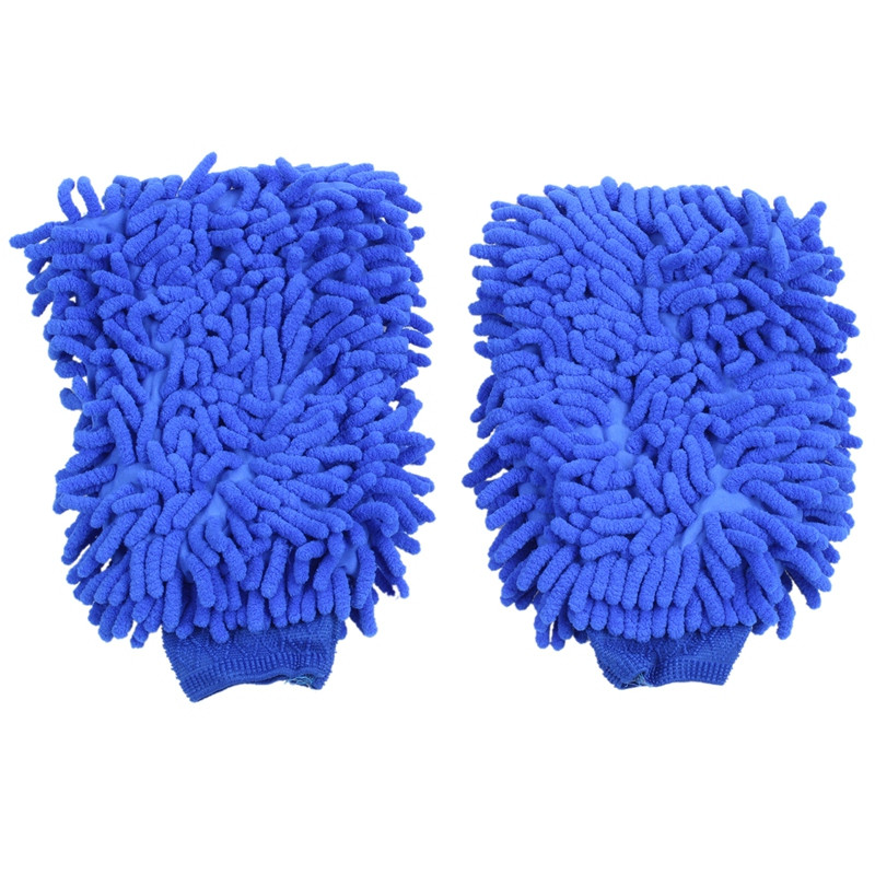2x Premium Microfiber Chenille Super Absorbent Wash and Wax Gands, Γάντια Πλυντηρίου Αυτοκινήτων (Μπλε)