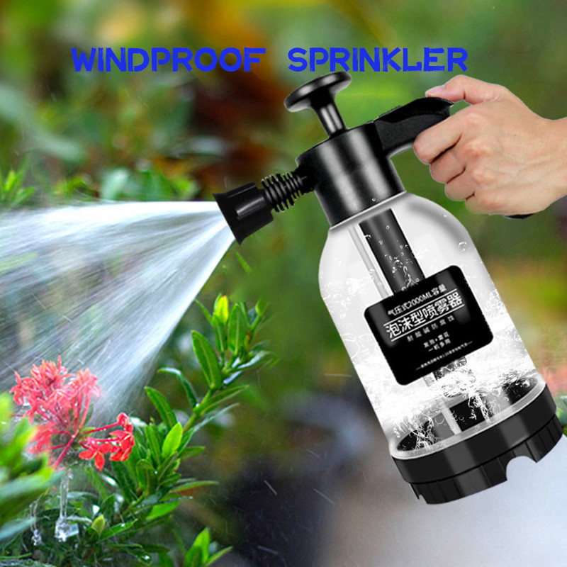 Pulverizator de spumă cu pompă de mână de 2 l cu 3 tipuri de duză tun spumă pneumatică manuală spumă de zăpadă sticla cu pulverizare pentru spălarea mașinii pentru curățarea geamurilor auto