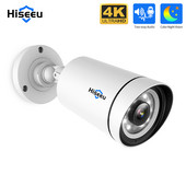 Hiseeu 4K 8MP IP kamera āra POE videonovērošanas audio ieraksts CCTV drošība ielas kustības trauksme Krāsu nakts redzamība ONVIF
