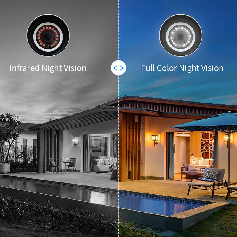 Hiseeu 4K 8MP IP kamera āra POE videonovērošanas audio ieraksts CCTV drošība ielas kustības trauksme Krāsu nakts redzamība ONVIF