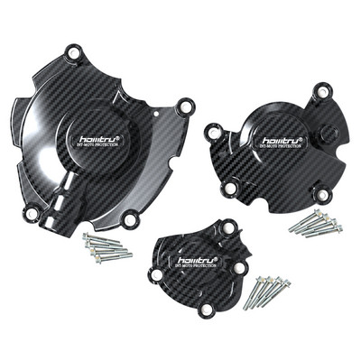 Fekete és karbon textúrájú motorkerékpár motorvédő burkolat készlet YAMAHA YZF1000 YZF R1 R1M 2015-2023-hoz