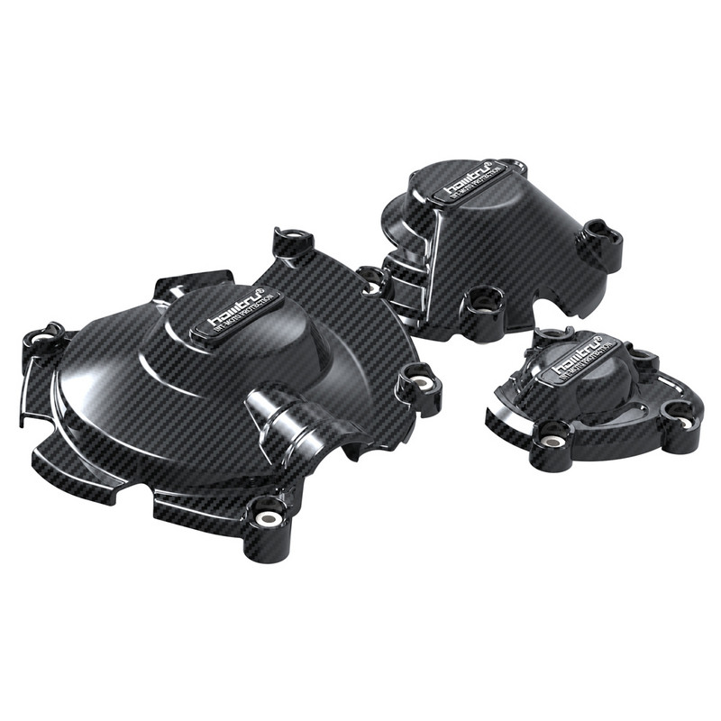 Fekete és karbon textúrájú motorkerékpár motorvédő burkolat készlet YAMAHA YZF1000 YZF R1 R1M 2015-2023-hoz
