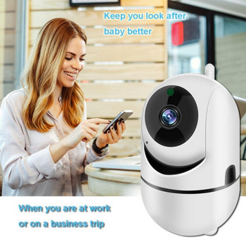 Amera 360° WiFi облачна камера за нощно виждане Мини вътрешна камера за видеонаблюдение Безжична AI проследяваща домашна камера за наблюдение 2MP