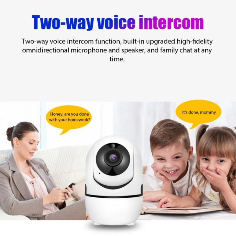 Amera 360° WiFi Cloud Cameră Viziune nocturnă Mini Cameră de securitate CCTV pentru interior Wireless AI Tracking Camera de supraveghere acasă 2MP