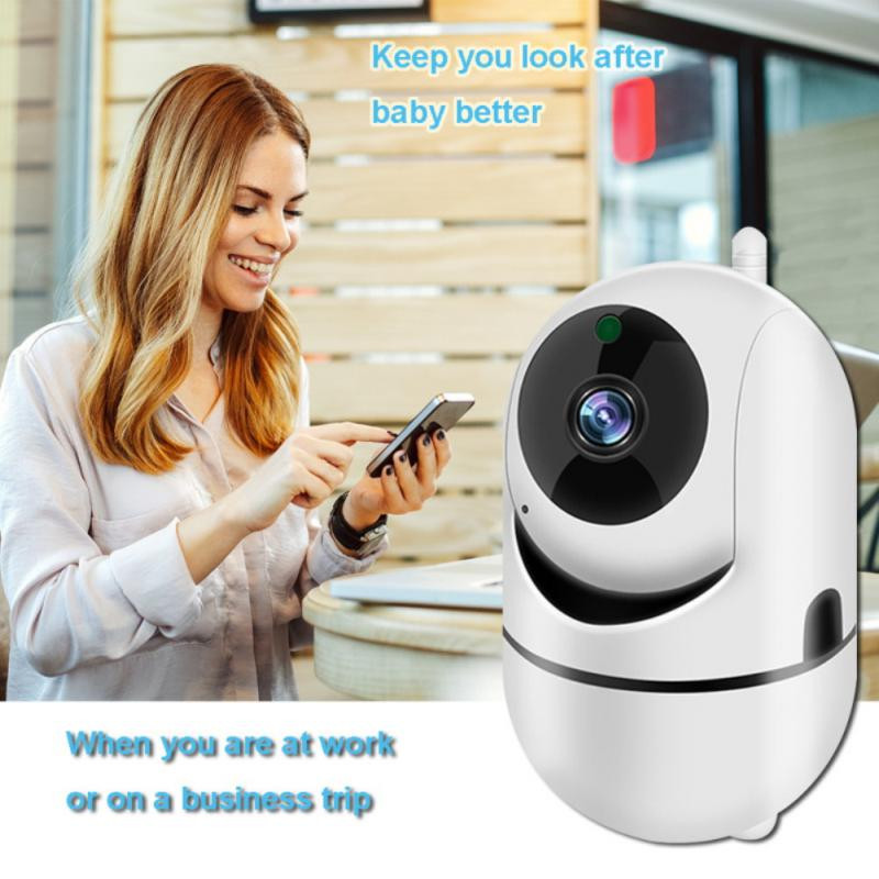 Amera 360° WiFi Cloud Cameră Viziune nocturnă Mini Cameră de securitate CCTV pentru interior Wireless AI Tracking Camera de supraveghere acasă 2MP