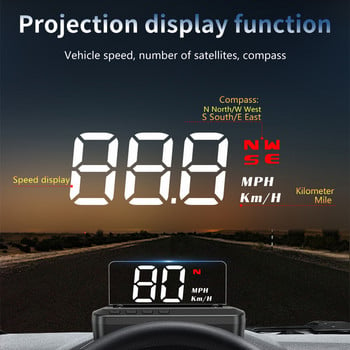 G100 Car HUD HD Head-UP Display Projector Ταχύμετρο GPS Οδηγός ταχύτητας Συναγερμός κόπωσης οδήγηση Καθολικός έξυπνος μετρητής για αυτοκίνητο