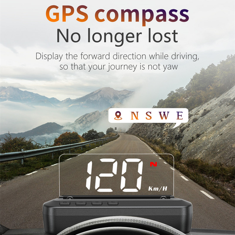 G100 Car HUD HD Head-UP Display Proiector Vitezometru GPS Ghid de viteză Alarma Oboseală Conducere Indicator universal inteligent pentru mașină