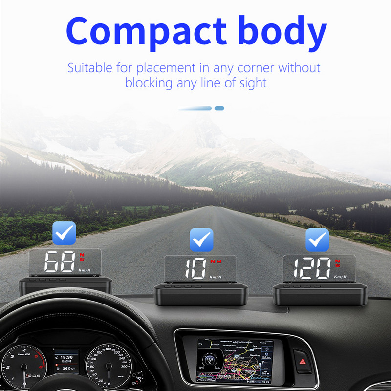 G100 Car HUD HD Head-UP Display Proiector Vitezometru GPS Ghid de viteză Alarma Oboseală Conducere Indicator universal inteligent pentru mașină
