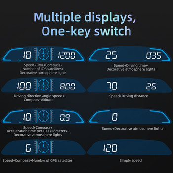 G3 Car Hud HeadUp Οθόνη Gps Συναγερμός Ταχύτητας Χιλιομετρητής Universal Digital Speedometer