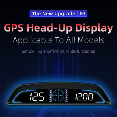 G3 Car Hud HeadUp displejs GPS ātruma pārsniegšanas trauksmes odometrs Universāls digitālais spidometrs