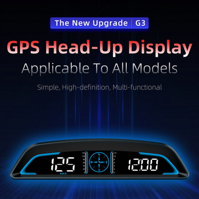 G3 Car Hud HeadUp Display Alarma de viteză Gps Vitezometru digital universal