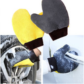 Mănușă de spălat mașină din lână Coral pe două fețe Mănușă de curățare Perie de spălat mașină Pânză Detergenție Mănușă de spălat auto Accesorii de spălat auto